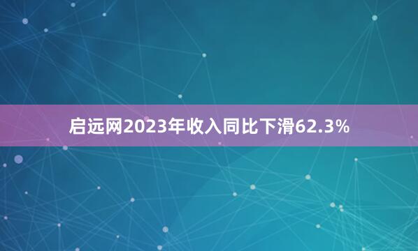 启远网2023年收入同比下滑62.3%